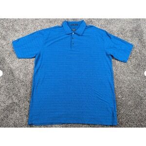 Tiger Woods‎ Polo Shirt Mens XL Blue Mini Dot Golf Classic Lightweight Casual